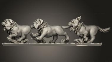 Animal figurines (hounds strip, STKJ_3452) 3D models for cnc