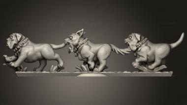 Animal figurines (hounds strip, STKJ_3453) 3D models for cnc