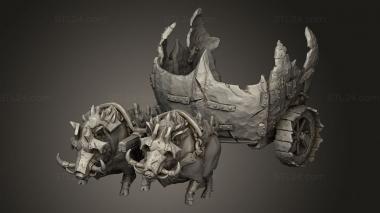 Animal figurines (Beastmen Light Chariot, STKJ_3457) 3D models for cnc