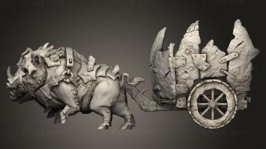 Animal figurines (Beastmen Light Chariot, STKJ_3457) 3D models for cnc