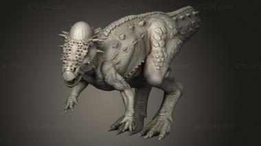 Animal figurines (Beasts Pachycephalosaurus Pachyc Rock Basic, STKJ_3467) 3D models for cnc