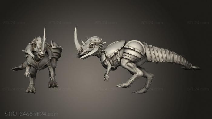 Animal figurines (Beasts Pachycephalosaurus Pachyc Rocked, STKJ_3468) 3D models for cnc