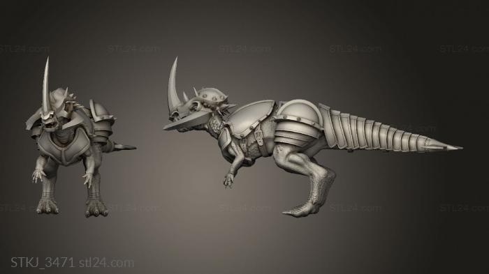 Animal figurines (Beasts Pachycephalosaurus Pachy Standinged, STKJ_3471) 3D models for cnc