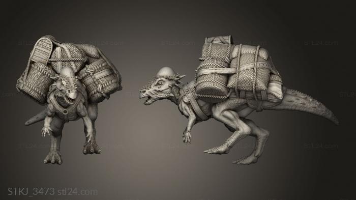 Animal figurines (Beasts Pachycephalosaurus Rock Pachyc, STKJ_3473) 3D models for cnc