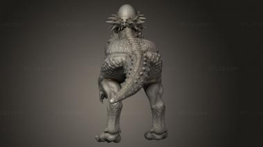 Animal figurines (Beasts Pachycephalosaurus Standing Pachyc Basic, STKJ_3474) 3D models for cnc