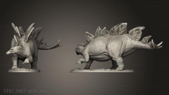 Animal figurines (Beasts Stegosaurus basic Bob back, STKJ_3487) 3D models for cnc