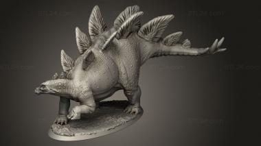 Animal figurines (Beasts Stegosaurus basic Bob back, STKJ_3487) 3D models for cnc