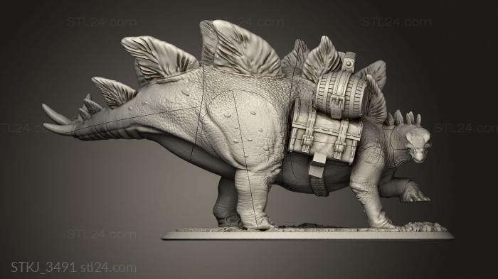 Animal figurines (Beasts Stegosaurus Bob stegos mule bag crate, STKJ_3491) 3D models for cnc