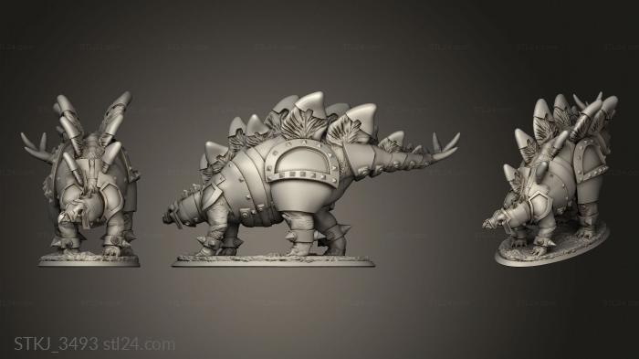 Animal figurines (Beasts Stegosaurus Stego Attack Bob battle or, STKJ_3493) 3D models for cnc