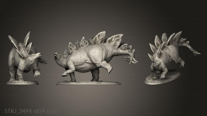 Animal figurines (Beasts Stegosaurus Stego Basic Bob back, STKJ_3494) 3D models for cnc