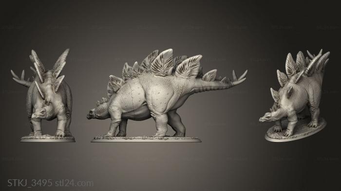 Animal figurines (Beasts Stegosaurus Stego Basic Bob back, STKJ_3495) 3D models for cnc