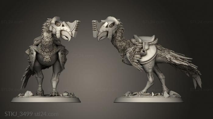 Animal figurines (Beasts Terror Bird Saddle, STKJ_3499) 3D models for cnc