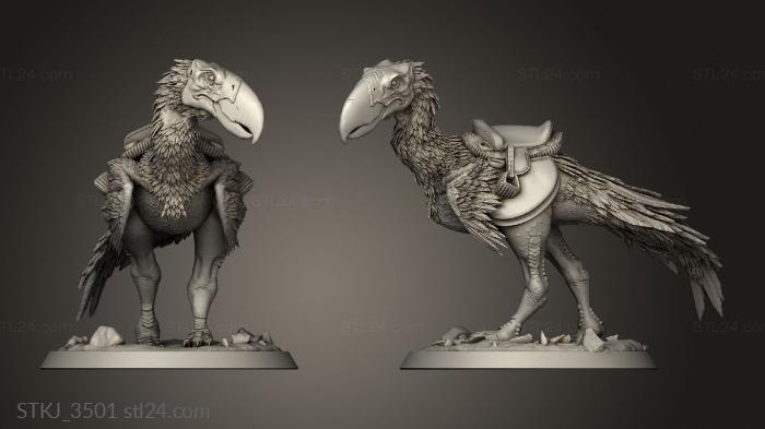 Animal figurines (Beasts Terror Bird Saddle, STKJ_3501) 3D models for cnc