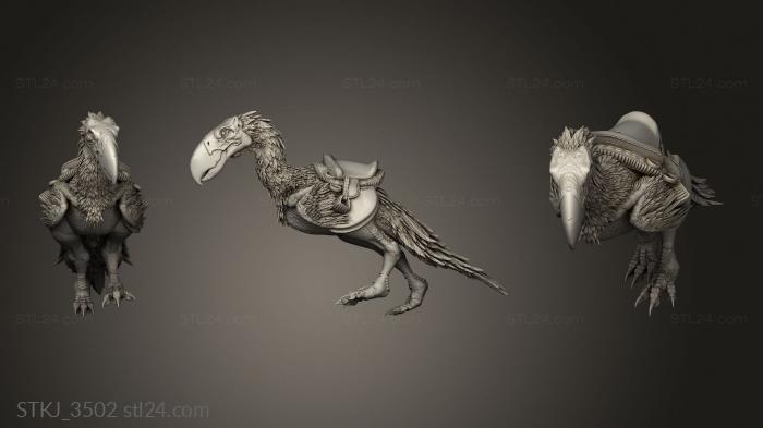 Animal figurines (Beasts Terror Bird saddle, STKJ_3502) 3D models for cnc