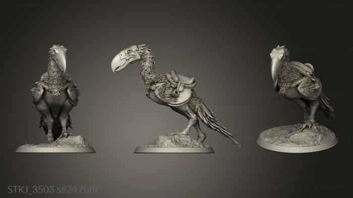 Animal figurines (Beasts Terror Bird saddle, STKJ_3503) 3D models for cnc