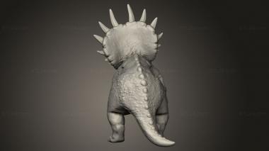 Animal figurines (Beasts Triceratops Attack Basic Back, STKJ_3506) 3D models for cnc