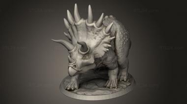 Animal figurines (Beasts Triceratops Walk Basic Back, STKJ_3511) 3D models for cnc