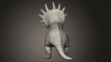 Animal figurines (Beasts Triceratops Walk Basic Back, STKJ_3512) 3D models for cnc