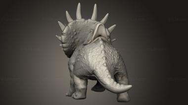 Animal figurines (Beasts Triceratops Walk Saddleback, STKJ_3514) 3D models for cnc