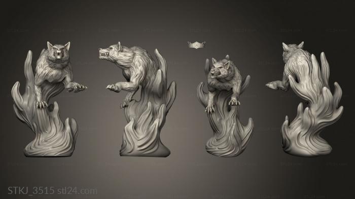 Animal figurines (Beltesassar Summoner the Wolf Spirit, STKJ_3515) 3D models for cnc