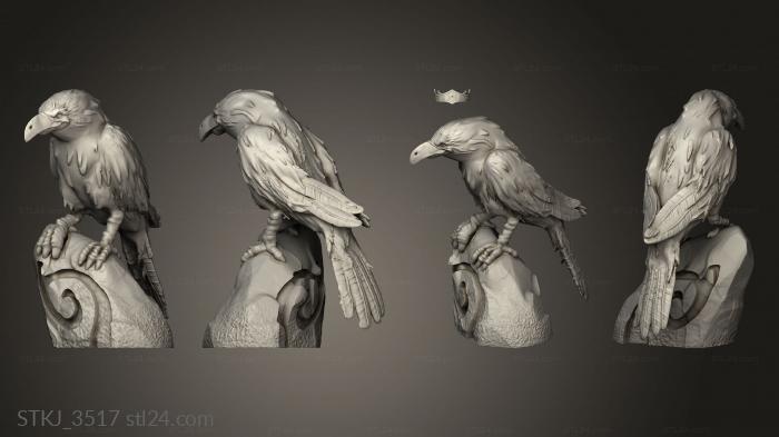 Animal figurines (Birds Crow, STKJ_3517) 3D models for cnc