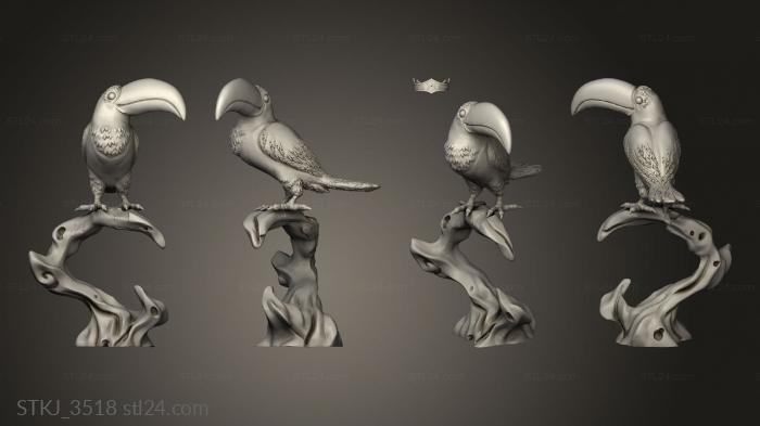 Animal figurines (Birds Crow, STKJ_3518) 3D models for cnc