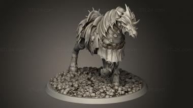 Animal figurines (Blood Cavalier Banner Rider, STKJ_3524) 3D models for cnc