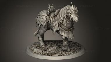 Animal figurines (Blood Cavalier Point Rider, STKJ_3525) 3D models for cnc