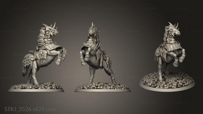 Animal figurines (Blood Cavalier Rear Rider, STKJ_3526) 3D models for cnc