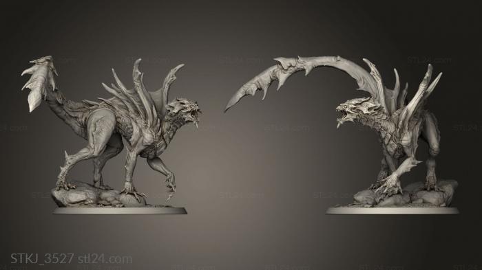 Animal figurines (Blood Dragons Dragon Young, STKJ_3527) 3D models for cnc