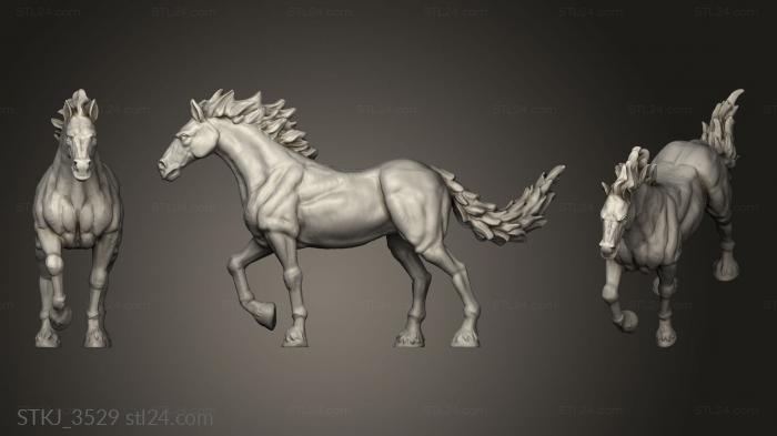 Animal figurines (Blood Moon Horse And Carriage Wild, STKJ_3529) 3D models for cnc