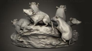 Animal figurines (Brains and Tentacles Enemies Hivemind Mice, STKJ_3547) 3D models for cnc