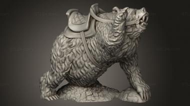 Animal figurines (Bear mount, STKJ_3550) 3D models for cnc