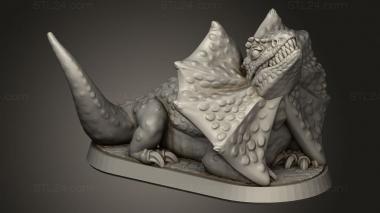 Animal figurines (lizard frilled rb, STKJ_3564) 3D models for cnc