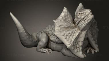 Animal figurines (lizard frilled, STKJ_3565) 3D models for cnc