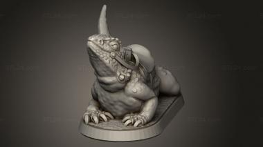 Animal figurines (lizard mount rb, STKJ_3566) 3D models for cnc