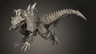 Animal figurines (Brute Fun Lizardmen Lizen Saurus Craftables ALT, STKJ_3579) 3D models for cnc