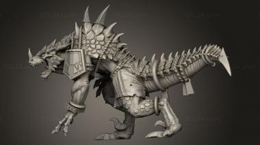 Animal figurines (Brute Fun Lizardmen Lizen Saurus Craftables ALT, STKJ_3579) 3D models for cnc