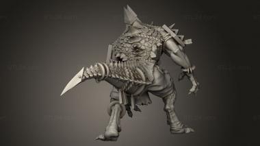 Animal figurines (Brute Fun Lizardmen Lizen Saurus Craftables ALT, STKJ_3579) 3D models for cnc