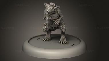 Animal figurines (Bushido The Cult Yurei Plague Rats, STKJ_3618) 3D models for cnc