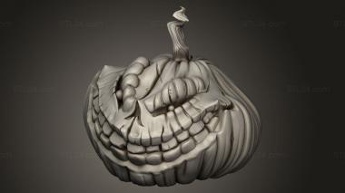 Animal figurines (BUST David Ostman Evil Grinning Pumpkin, STKJ_3623) 3D models for cnc