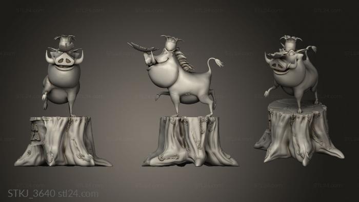 Animal figurines (Byanca young mage and Buzz Lightyear Pumbaa The Lion King pumbaa, STKJ_3640) 3D models for cnc