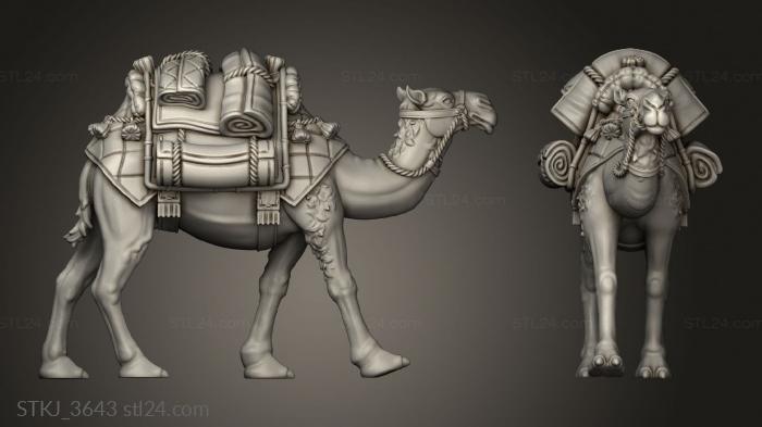 Animal figurines (CAMELS CAMEL GEAR, STKJ_3643) 3D models for cnc