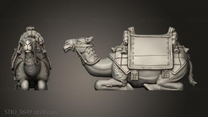 Animal figurines (camels CAMEL SADDLE SITTING, STKJ_3649) 3D models for cnc