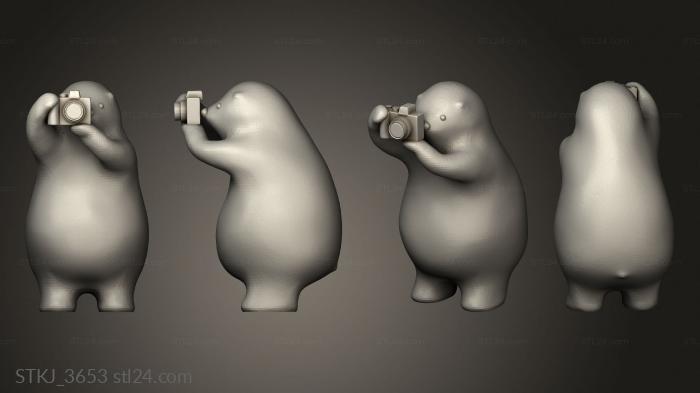 Animal figurines (Camera Polar Bears KUMATY Shooting Photo, STKJ_3653) 3D models for cnc