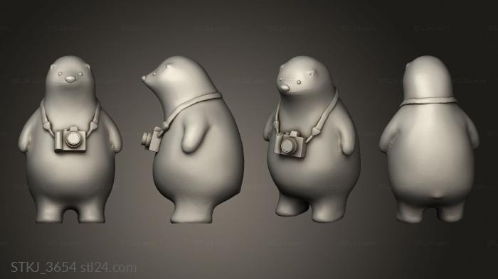 Animal figurines (Camera Polar Bears KUMATY with strap, STKJ_3654) 3D models for cnc