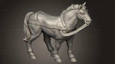 Animal figurines (CART HORSE, STKJ_3668) 3D models for cnc