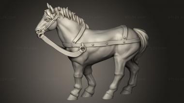 Animal figurines (CART HORSE, STKJ_3668) 3D models for cnc