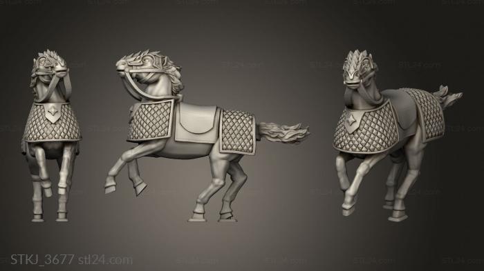 Animal figurines (Cataphract Horse, STKJ_3677) 3D models for cnc