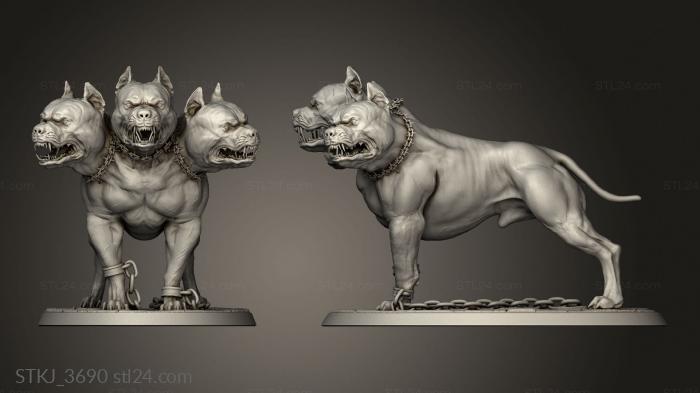 Animal figurines (Cerber, STKJ_3690) 3D models for cnc